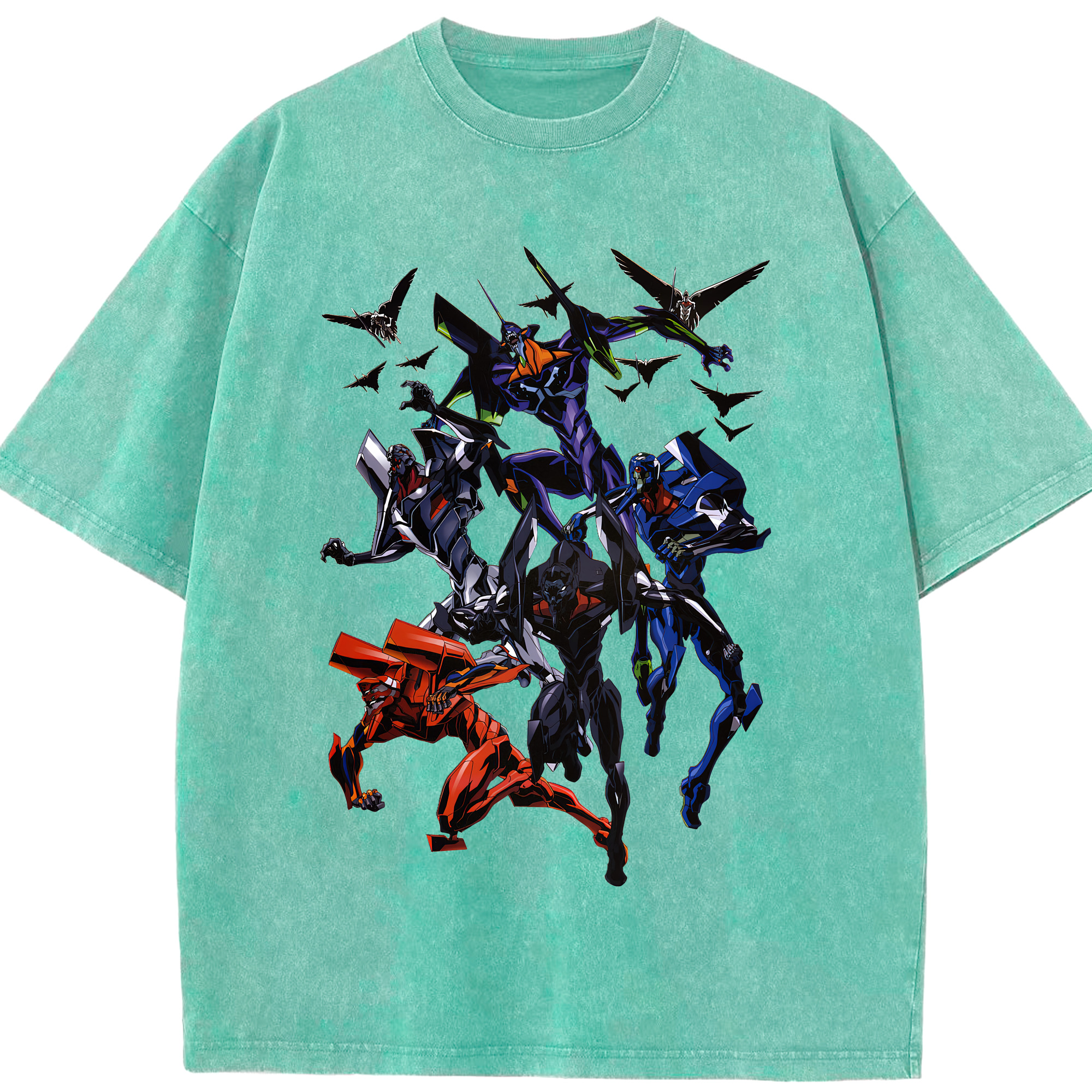 （画像用） EVA 新世紀エヴァンゲリオン 綿100% ヴィンテージ風 半袖Tシャツ（フロントプリント）